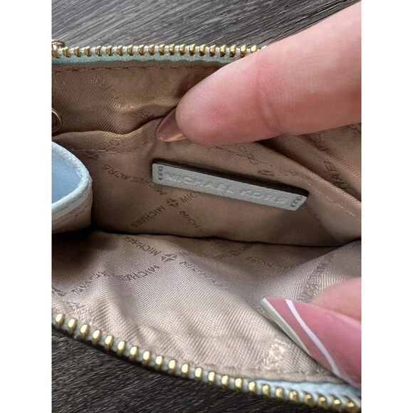 Michael Kors Jet Set Small Top Zip Coin Pouch Id Holder Saffiano Vista Blue - Picture 6 of 6